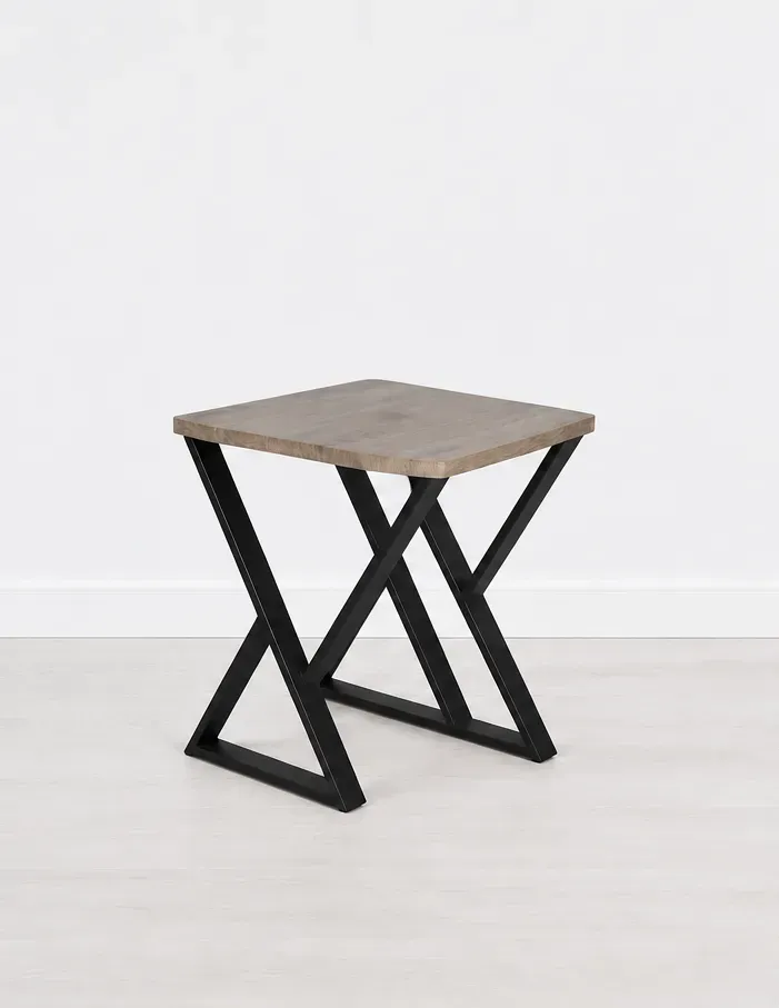 PETITE TABLE GIGOGNES BOIS/METAL  ART DE FER